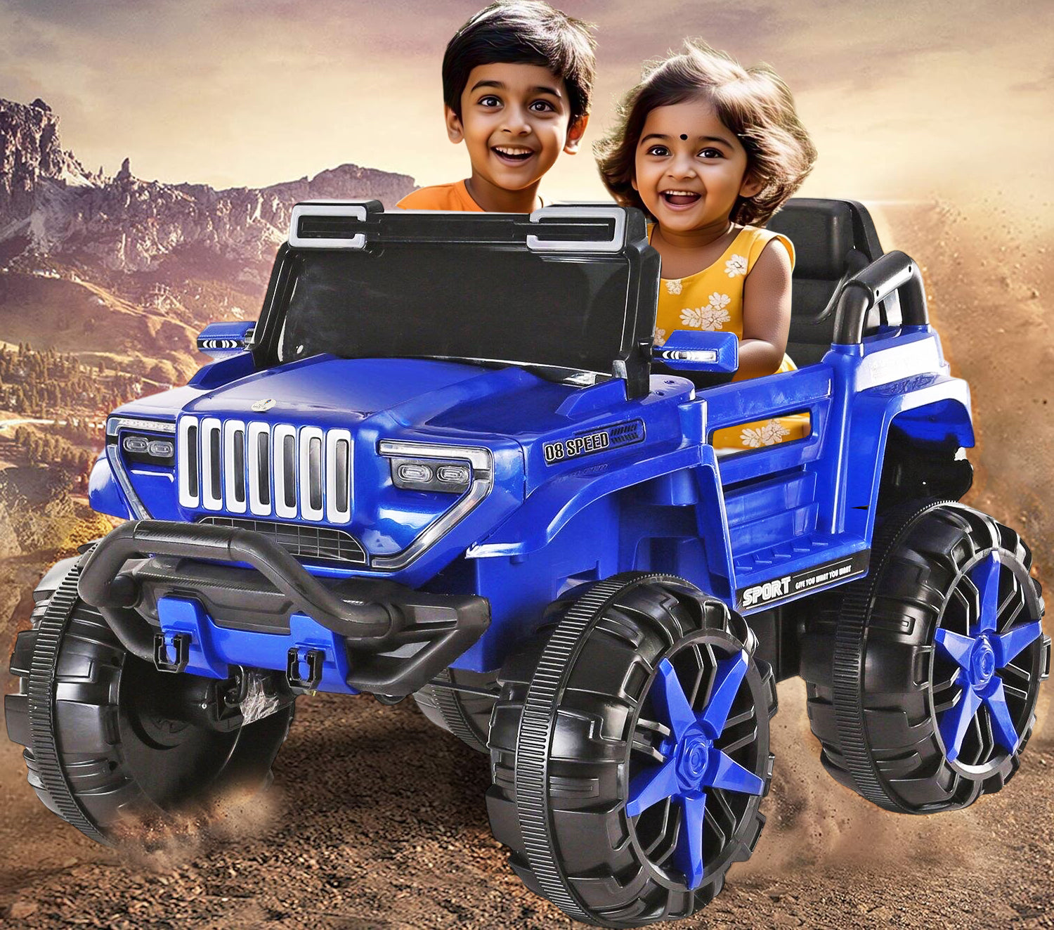 Big Size 4x4 Baby Rechargeable Battery Operated Electric Ride-On Jeep car for Kids Riding Toy Car with R/C for Boys & Girls Babies Toddlers Age 1 to 8 Years Big Size 4x4 Baby Rechargeable Battery Operated Electric Ride-On Jeep car for Kids Riding Toy Car with R/C for Boys & Girls Babies Toddlers Age 1 to 8 Years